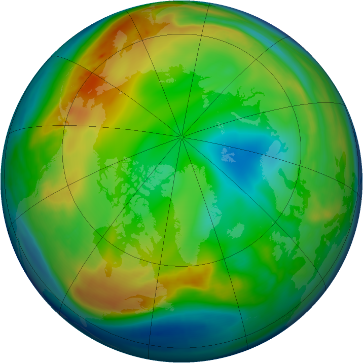 Arctic ozone map for 02 January 2008